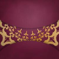 Golden floral pattern on a purple background vector
