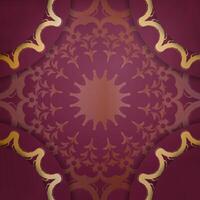A purple and gold background with an ornate design vector