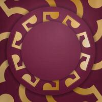A circular pattern with gold and maroon colors vector