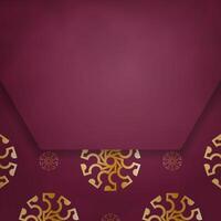 A purple envelope with gold ornamentation on it vector