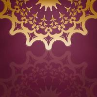 Brochure in burgundy color with Greek gold ornaments now ready for printing. vector