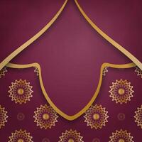 An arabic background with gold ornament vector