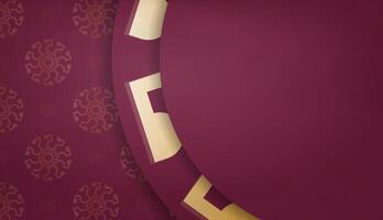 A maroon background with gold and red pattern vector