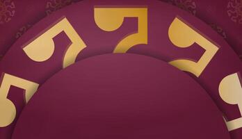 A golden musical note on a maroon background vector
