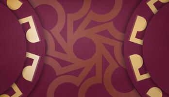 A maroon and gold background with a musical note vector