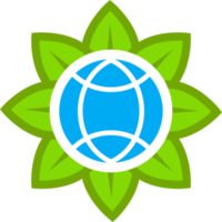 verde com ícone de folha png