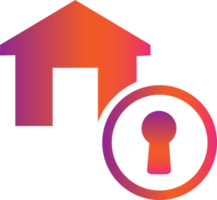 lock home gradient icon png