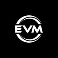 EVM letter logo design in illustration. Vector logo, calligraphy designs for logo, Poster, Invitation, etc.