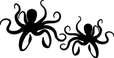 Octopus silhouette vector for websites, graphics related artwork