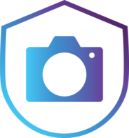 ícone de gradiente moderno de escudo de câmera png