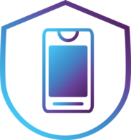 mobile phone shield modern gradient icon png