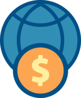 globo e ícone do dinheiro png