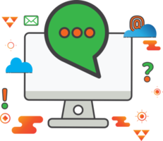 Chat-Computer-Illustration png