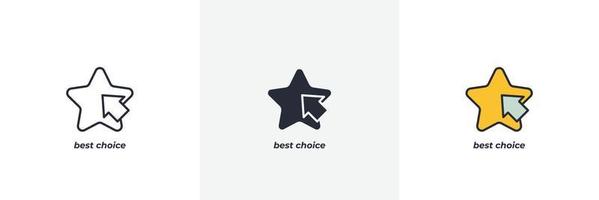 best choice icon. Line, solid and filled outline colorful version, outline and filled vector sign. Idea Symbol, logo illustration. Vector graphics