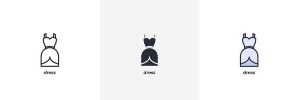 dress icon. Line, solid and filled outline colorful version, outline and filled vector sign. Idea Symbol, logo illustration. Vector graphics