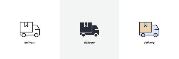 delivery icon. Line, solid and filled outline colorful version, outline and filled vector sign. Idea Symbol, logo illustration. Vector graphics