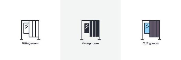 fitting room icon. Line, solid and filled outline colorful version, outline and filled vector sign. Idea Symbol, logo illustration. Vector graphics