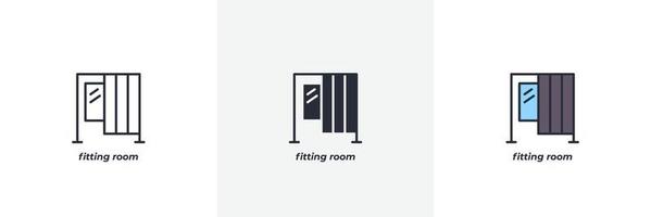 fitting room icon. Line, solid and filled outline colorful version, outline and filled vector sign. Idea Symbol, logo illustration. Vector graphics