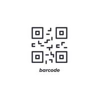 Vector sign barcode symbol is isolated on a white background. icon color editable.