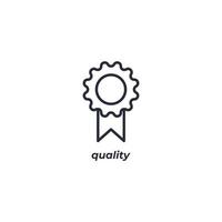 Vector sign quality symbol is isolated on a white background. icon color editable.