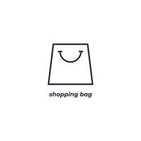 Vector sign shopping bag symbol is isolated on a white background. icon color editable.