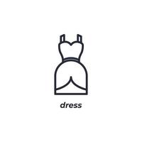Vector sign dress symbol is isolated on a white background. icon color editable.