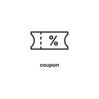 Vector sign coupon symbol is isolated on a white background. icon color editable.