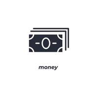 Vector sign money symbol is isolated on a white background. icon color editable.