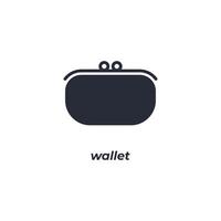 Vector sign wallet symbol is isolated on a white background. icon color editable.