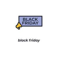 Vector sign black friday symbol is isolated on a white background. icon color editable.