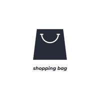 el símbolo de la bolsa de compras de signo vectorial está aislado en un fondo blanco. color de icono editable. vector