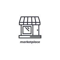 Vector sign marketplace symbol is isolated on a white background. icon color editable.