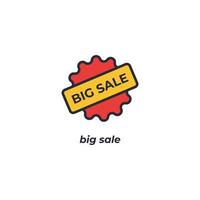 Vector sign big sale symbol is isolated on a white background. icon color editable.