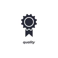 Vector sign quality symbol is isolated on a white background. icon color editable.