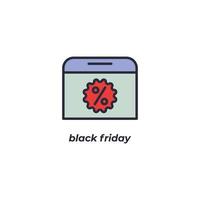 Vector sign black friday symbol is isolated on a white background. icon color editable.