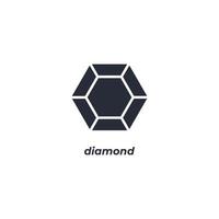 Vector sign diamond symbol is isolated on a white background. icon color editable.