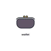 Vector sign wallet symbol is isolated on a white background. icon color editable.