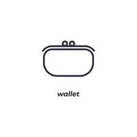 Vector sign wallet symbol is isolated on a white background. icon color editable.