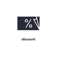 Vector sign discount symbol is isolated on a white background. icon color editable.