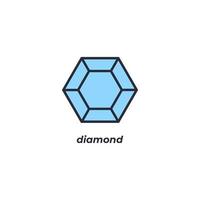 Vector sign diamond symbol is isolated on a white background. icon color editable.