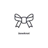 Vector sign bowknot symbol is isolated on a white background. icon color editable.