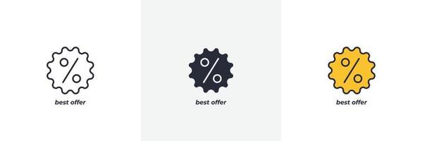 best offer icon. Line, solid and filled outline colorful version, outline and filled vector sign. Idea Symbol, logo illustration. Vector graphics