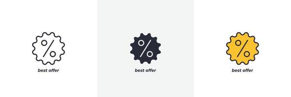 best offer icon. Line, solid and filled outline colorful version, outline and filled vector sign. Idea Symbol, logo illustration. Vector graphics