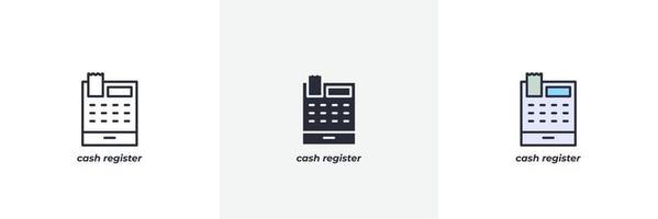 cash register icon. Line, solid and filled outline colorful version, outline and filled vector sign. Idea Symbol, logo illustration. Vector graphics