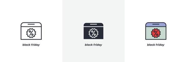 black friday icon. Line, solid and filled outline colorful version, outline and filled vector sign. Idea Symbol, logo illustration. Vector graphics