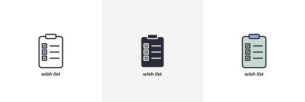 wish list icon. Line, solid and filled outline colorful version, outline and filled vector sign. Idea Symbol, logo illustration. Vector graphics