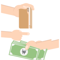 hand, die banksparbuch und geldsammlung hält png