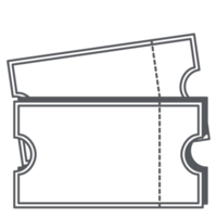 autocollant ticket bullet journal dessin au trait png