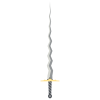 Sword Zigzag Long Keris One Handed Two Side Sharp Swords Knight Weapon png