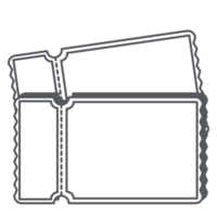 autocollant ticket bullet journal dessin au trait png